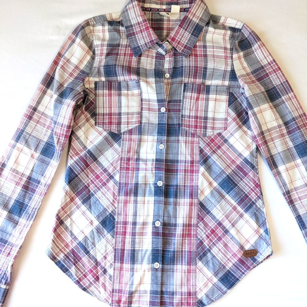 Roxy Long Sleeve Flannel Button Down - image 1